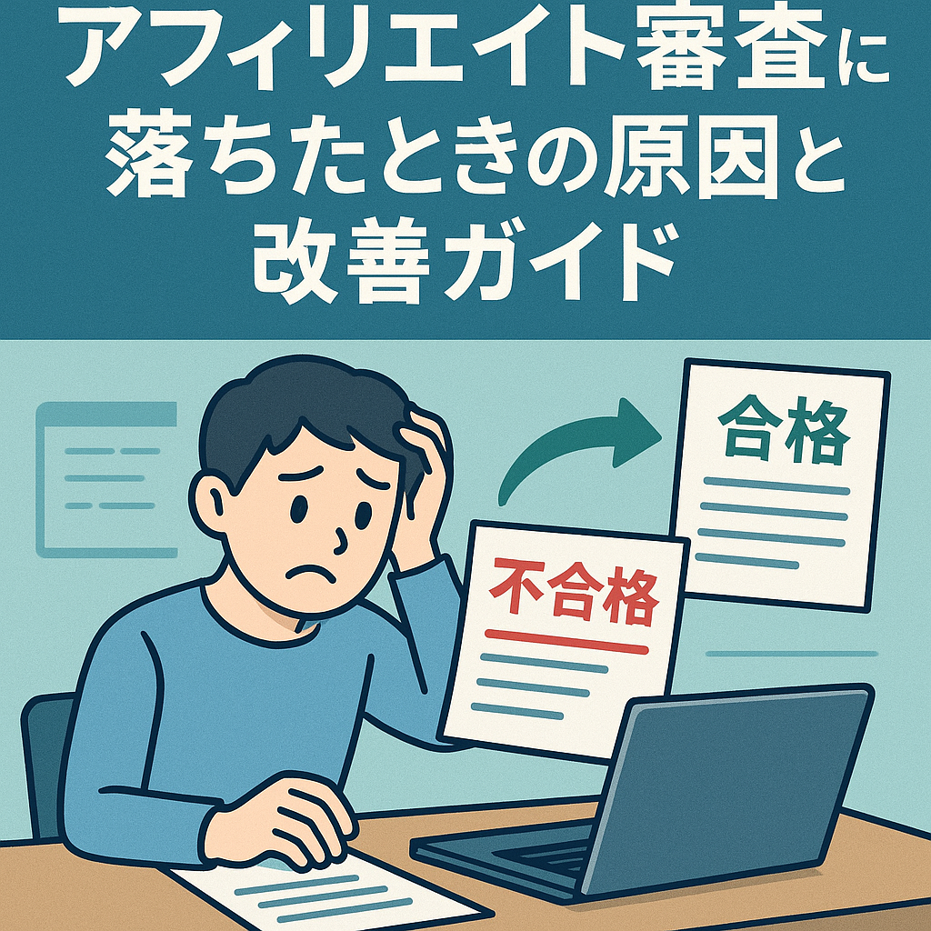 【初心者必見】アフィリエイト審査に落ちたときの原因と改善ガイド